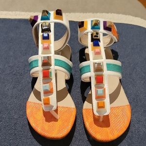New Vintage Havana Chelsea Multi Colored Studded Sandals 7.5